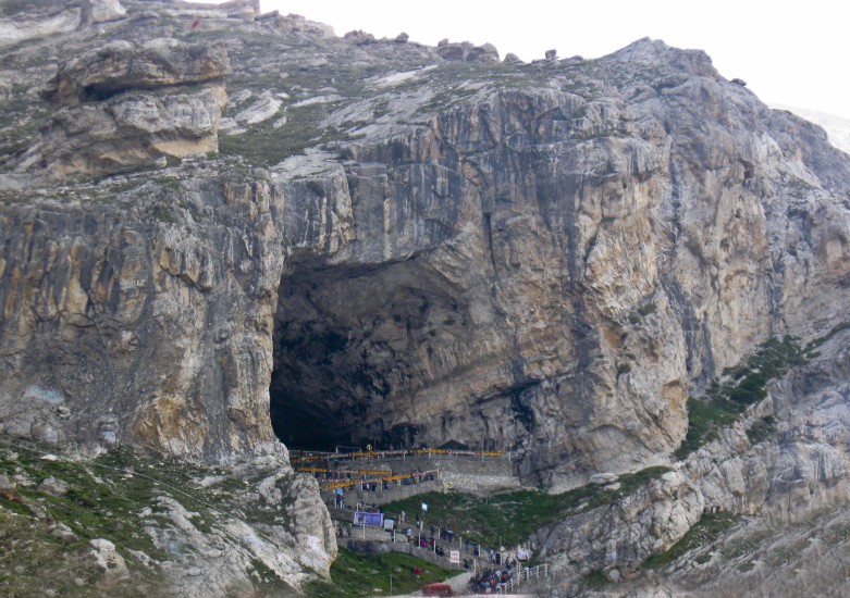 Amarnath Holy Cave in Amarnath, Jammu and Kashmir, India