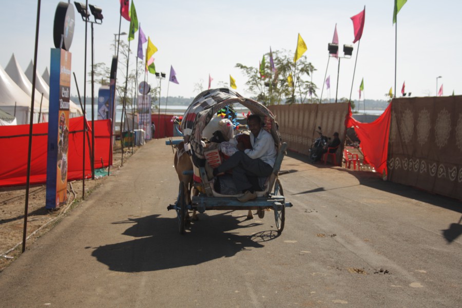 Jal Mahotsav - Bullock Cart Ride in Hanuwantiya, Khandwa, Madhyapradesh, India.