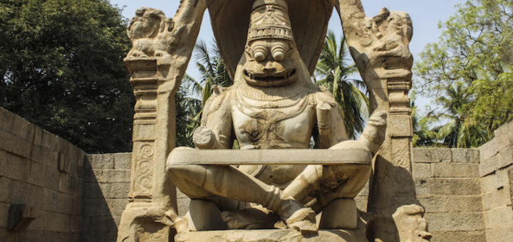 Ugra Narasimha or Laxmi Narasimha statue in Hampi