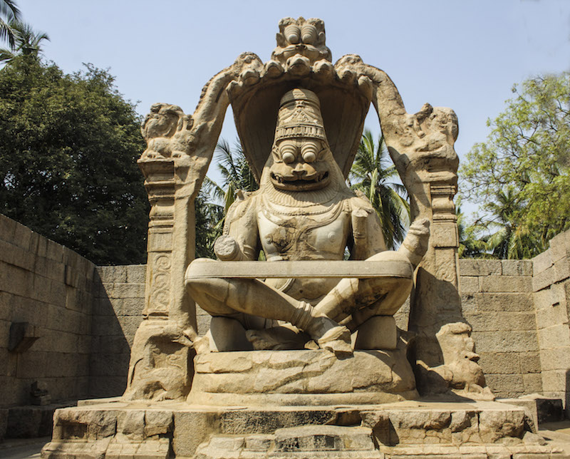 Ugra Narasimha or Laxmi Narasimha statue in Hampi